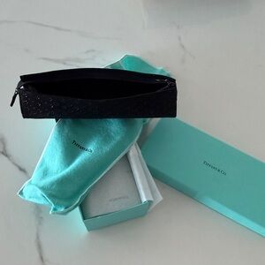 Tiffany & Co. Black Embossed Cosmetic Case